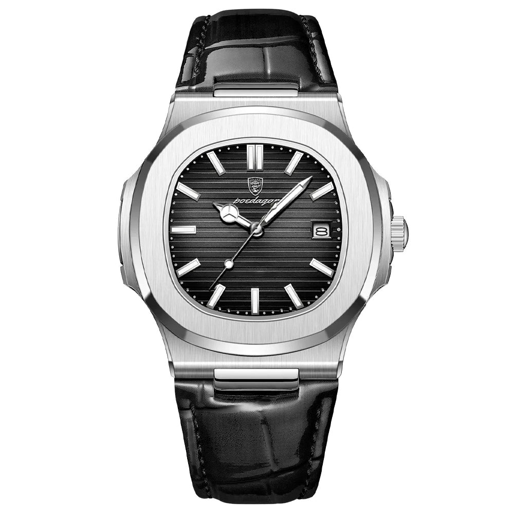 Relógio Masculino Poedagar Deluxe Black | Pulseira de Couro